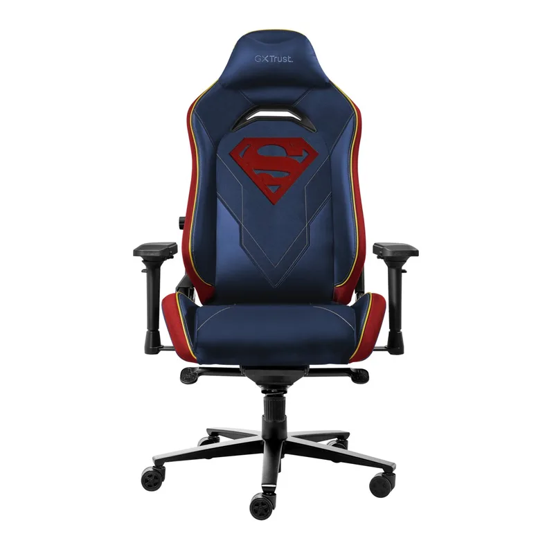 GXT 721SM Ruya Pro Superman Editie - Premium Gaming Stoel - Gamestoel - Nekkussen - Verstelbare Rug Ondersteuning - Hoogte Verstelbaar - Rug- & Armleuningen Verstelbaar - Superman van Trust, Blauw – cover