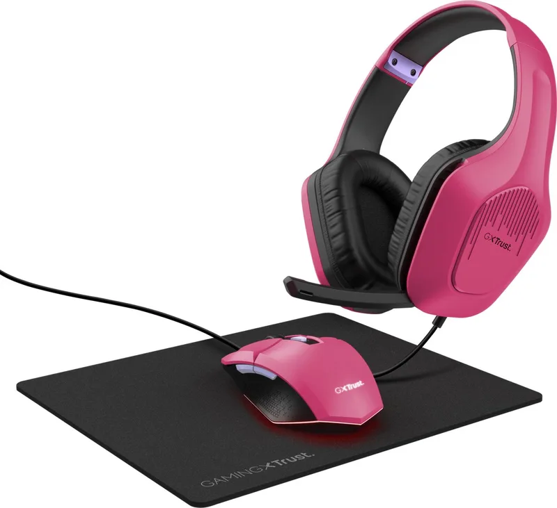 GXT 790 Headset Bedraad Hoofdband Gamen Zwart, Roze de Trust, Noir, Rose – jaquette