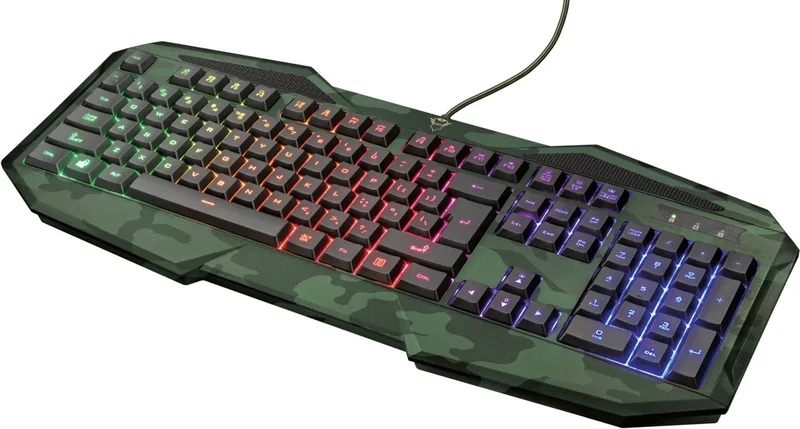 GXT 830 RW-C Avonn toetsenbord Gamen USB Duits Zwart, Groen by Trust, Black, Green, DE – cover