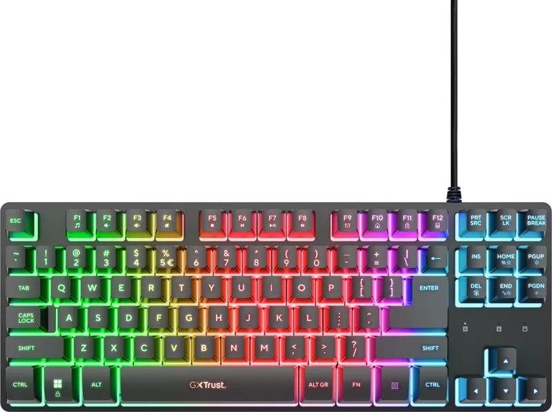 GXT 833 Thado - Gaming Toetsenbord - TKL - RGB - Bedraad - AZERTY BE by Trust, Black, BE – cover
