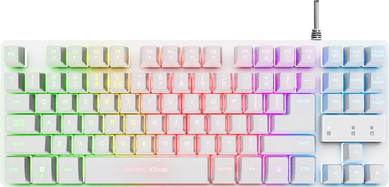 GXT 833W Thado - Gaming Toetsenbord - TKL - RGB - Bedraad - QWERTY US by Trust, White, US – cover