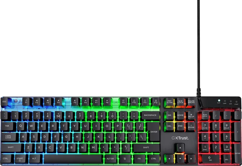 GXT 835 Azor - Gaming Toetsenbord - Full-size - RGB - Bedraad - QWERTY US by Trust, Black, US – cover