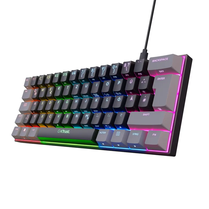 GXT 867 Acira Mini Gaming Tastatur mechanisch 60% für PC Laptop Gaming-Tastatur by Trust, Black – cover