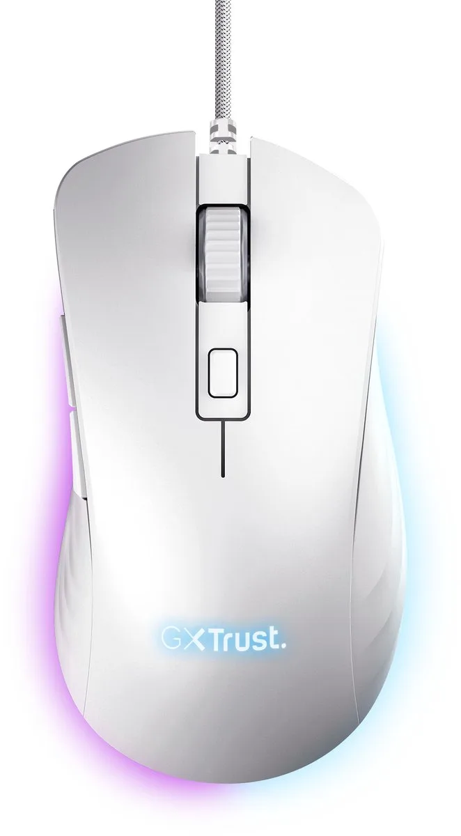 GXT 924W Ybar+ - Gaming Muis - Bedraad - 25.600 DPI - RGB Verlichting van Trust, Wit – cover