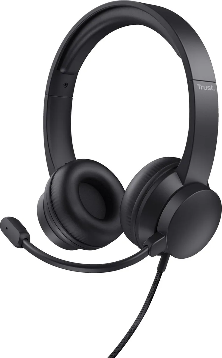 Headphones with Microphone Trust HS-200 Black van Trust, Zwart – cover
