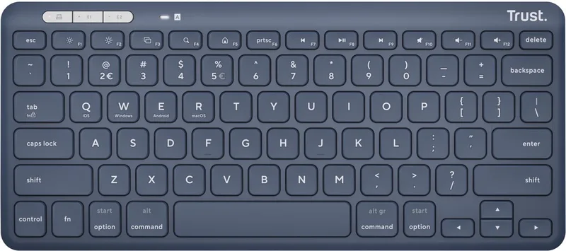 Lyra - Draadloos Toetsenbord - Multi connect - Oplaadbaar - Blauw van Trust, Blauw, US – cover