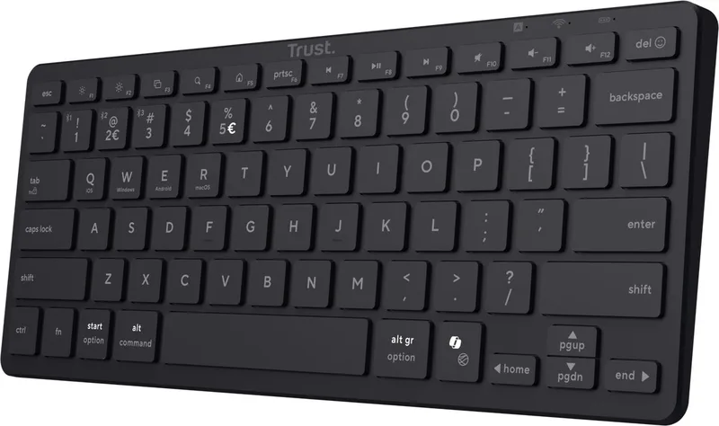 Nado II - Draadloos Toetsenbord - Bluetooth Multi-Device - Compact - Stille Toetsen - Zwart by Trust, Black, US – cover