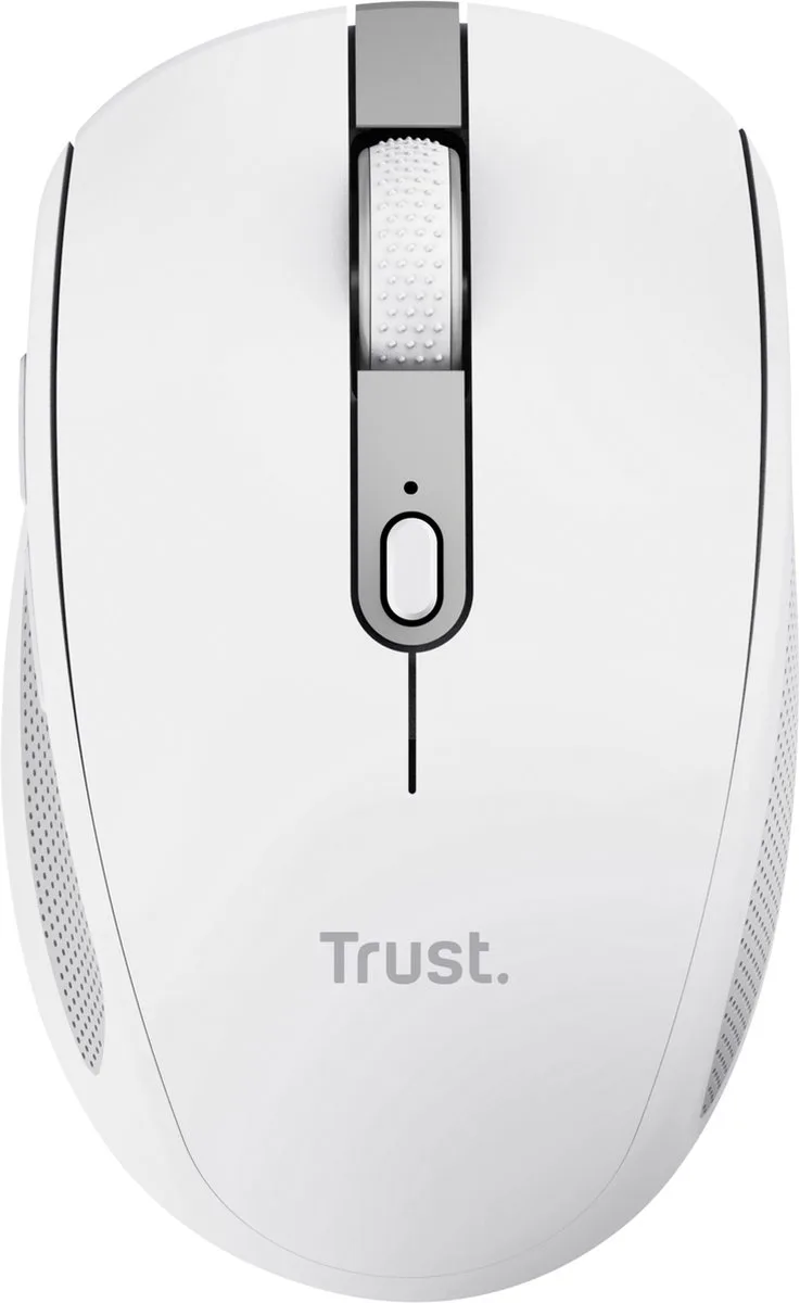 Ozaa Compact - Draadloze Muis - Multi-device - Stille Knoppen - Oplaadbaar de Trust, Blanc – jaquette