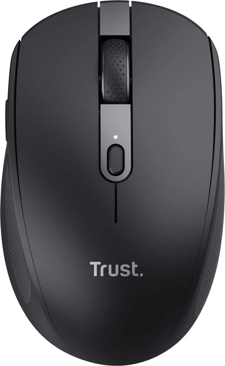 Ozaa Compact - Draadloze Muis - Multi-device - Stille Knoppen - Oplaadbaar - Zwart de Trust, Noir – jaquette 1 sur 2