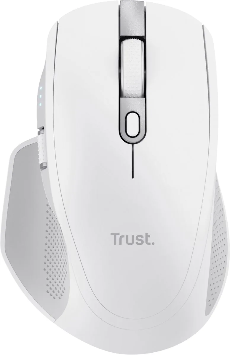Ozaa+ - Draadloze Muis - Multi-device - Zijscrollwiel - Oplaadbaar by Trust, White – cover