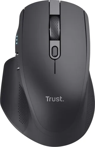 Ozaa+ - Draadloze Muis - Multi-device - Zijscrollwiel - Oplaadbaar de Trust, Noir – jaquette 1 sur 2