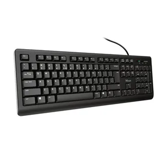 Primo - Bedraad Toetsenbord - Full-size - Stille Toetsen - Morsbestendig - Zwart de Trust, Noir, US – jaquette 2 sur 2