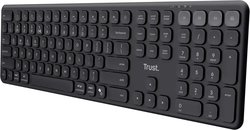 Vaiya - Draadloos Toetsenbord - Multidevice - Full-size Numpad - Scissor Toetsen - Zwart van Trust, Zwart, BE – cover