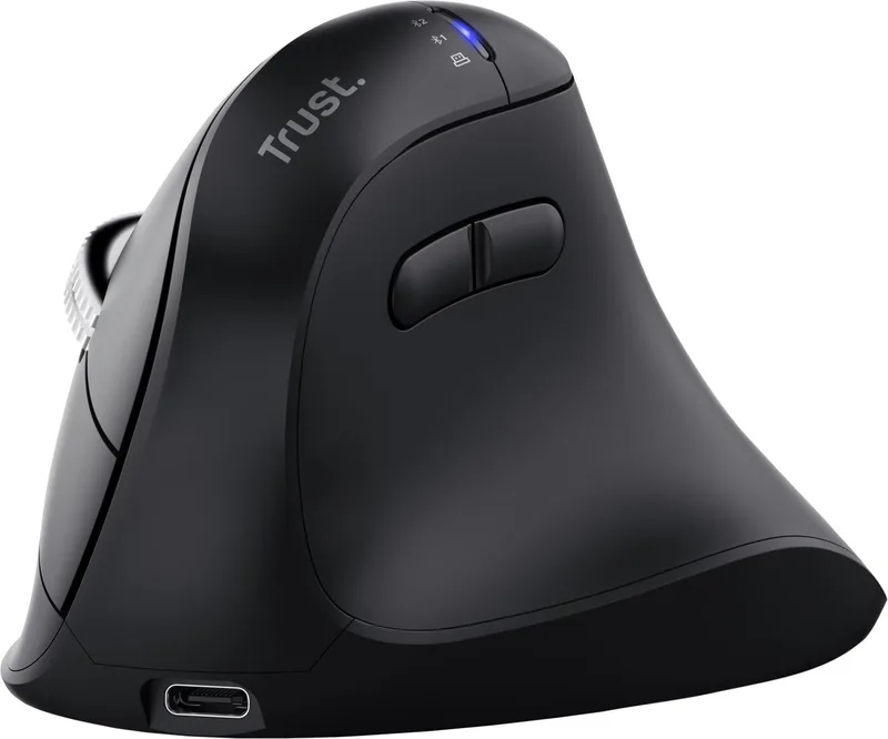 Vyran - Ergonomische Muis - Draadloos - Verticaal - Hyperscrollwiel - Multi-device by Trust, Black – cover 1 of 2