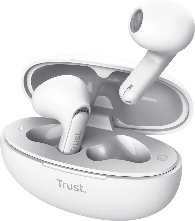 Yavi Bluetooth Earphones - Volledig Draadloze Oordopjes met Noise-Cancelling Microfoons by Trust, White – cover