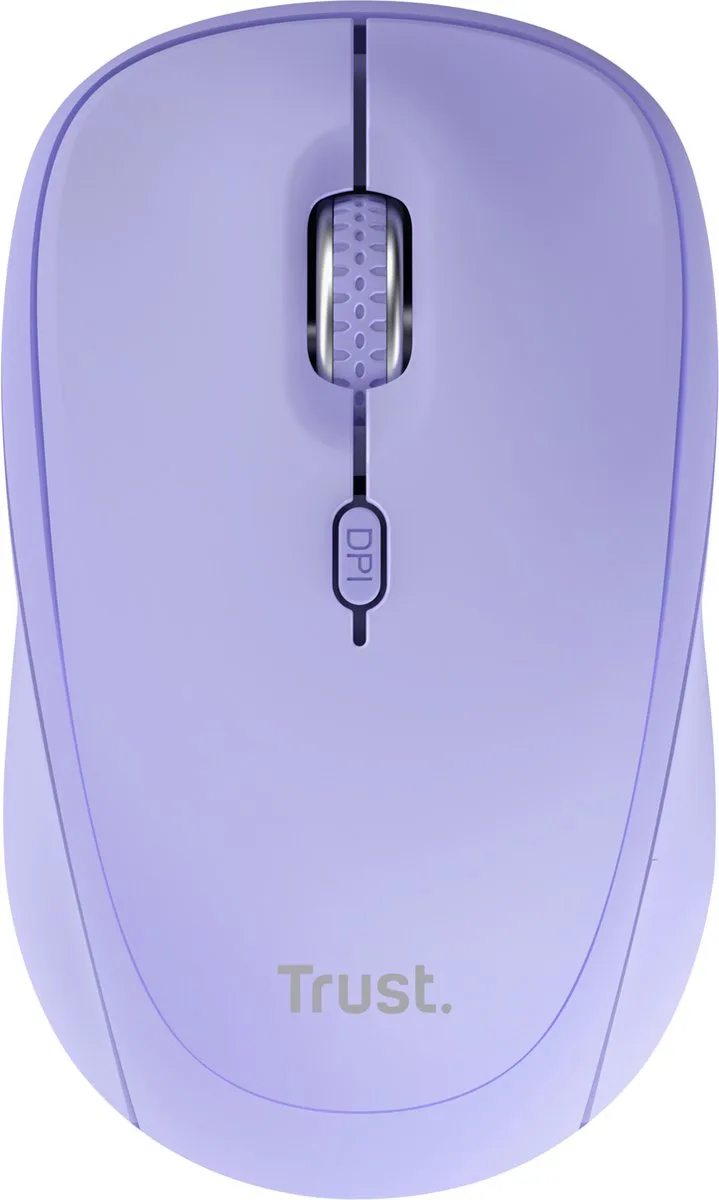 Yvi+ - Draadloze Muis - Bluetooth & USB-ontvanger - Multi-device - Stille Knoppen - Compact de Trust, Violet – jaquette