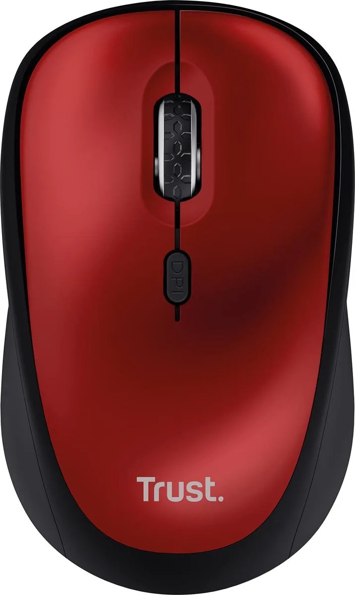 Yvi+ - Draadloze Muis - Compact - Stil - Links- en Rechtshandig by Trust, Red – cover