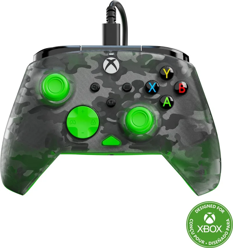 Rematch Core - Bedrade Controller - PC, Xbox Series X | S, Xbox One - Ghost Camo - Black/Green van Turtle Beach, Zwart, Groen, Grijs – cover