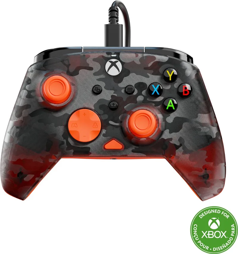 Rematch Core - Controller - PC, Xbox Series X | S, Xbox One - Ghost Camo - Black/Orange by Turtle Beach, Black, Grey, Orange – cover