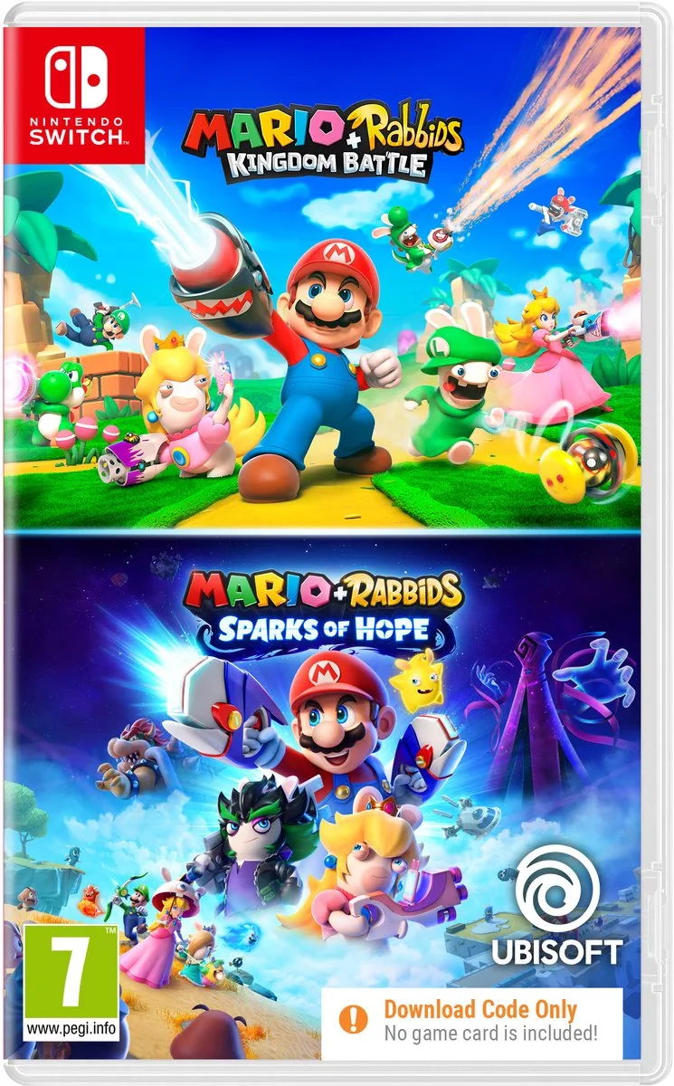 Mario + Rabbids Kingdom Battle / Mario + Rabbids Sparks of Hope (Nintendo Switch) Standaard Duits, Nederlands, Engels, Spaans, Frans, Italiaans, Russisch van Ubisoft, Nintendo Switch – cover