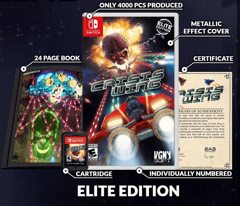 Crisis Wing Elite Edition van VGNY Soft, Nintendo Switch – cover