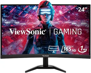 VX2418C Curved-Gaming-Monitor (60 cm/24 ", 1920 x 1080 px, Full HD, 1 ms Reaktionszeit, 165 Hz, VA LED) van ViewSonic, Zwart – cover 1 van 2
