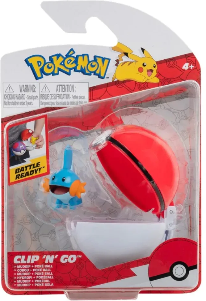 Pokemon Figure - Mudkip + Poke Ball (Clip 'n' Go) van Wicked Cool Toys – cover