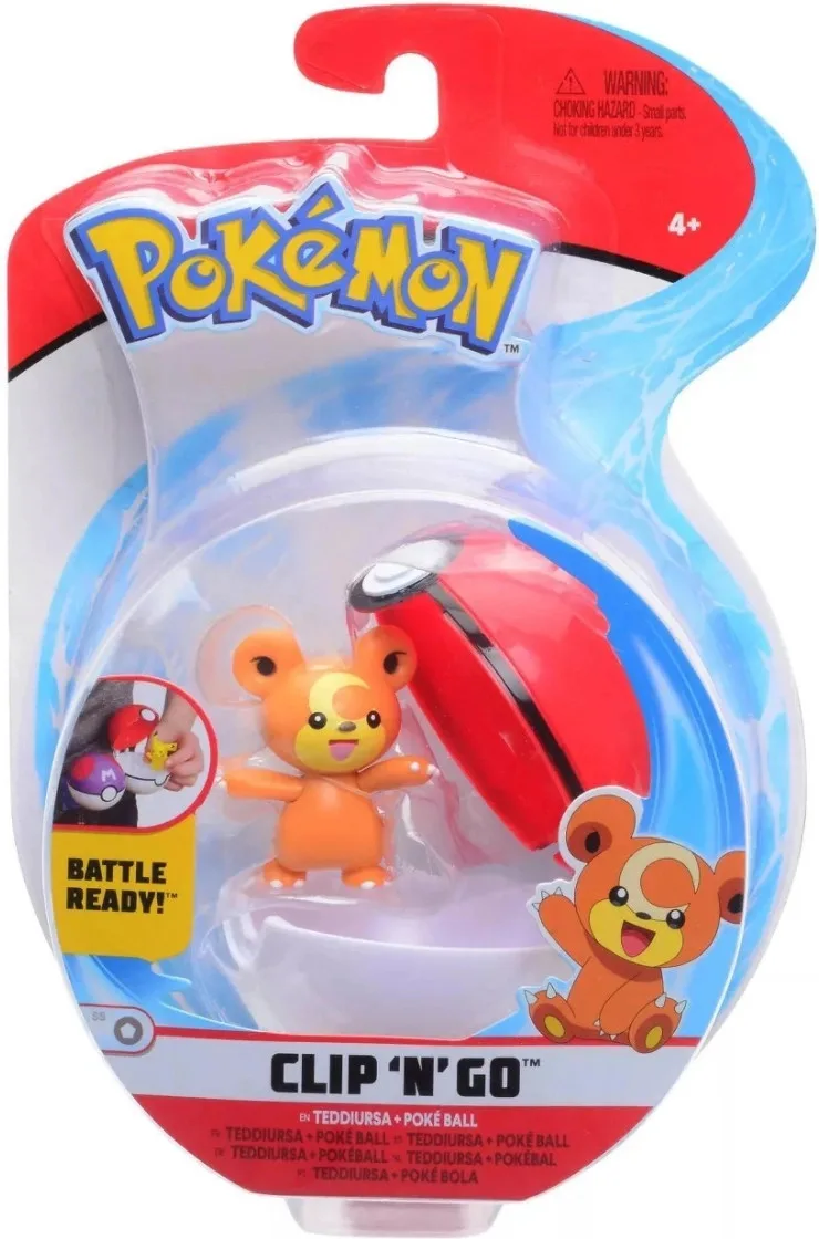 Pokemon Figure - Teddiursa + Poke Ball (Clip 'n' Go) van Wicked Cool Toys – cover
