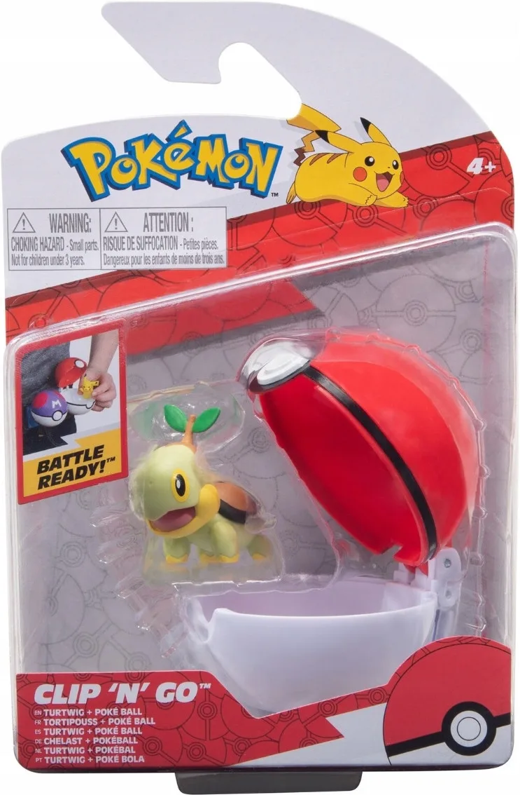 Pokemon Figure - Turtwig + Poke Ball (Clip 'n' Go) van Wicked Cool Toys – cover