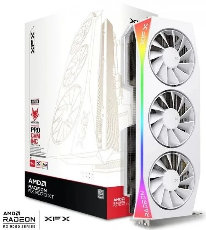 Mercury AMD Radeon RX 9070 XT OC White Gaming Edition - Videokaart by XFX – cover