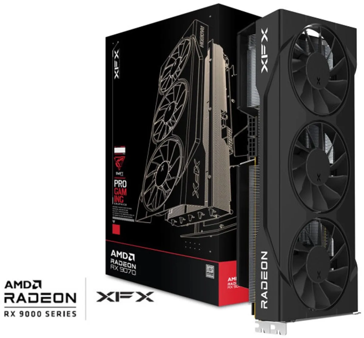 Swift - Grafische Kaart - 12GB - AMD RDNA 4 van XFX, Zwart – cover