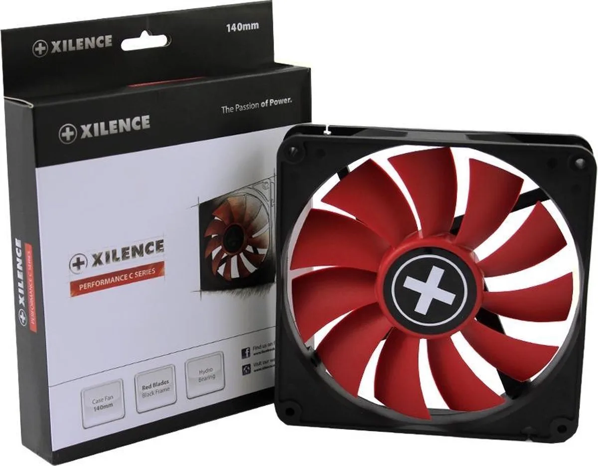 Performance C ventilator (case fan) voor in de PC met hydrolager - 140 x 140 x 25 mm van Xilence, Kleurloos – cover