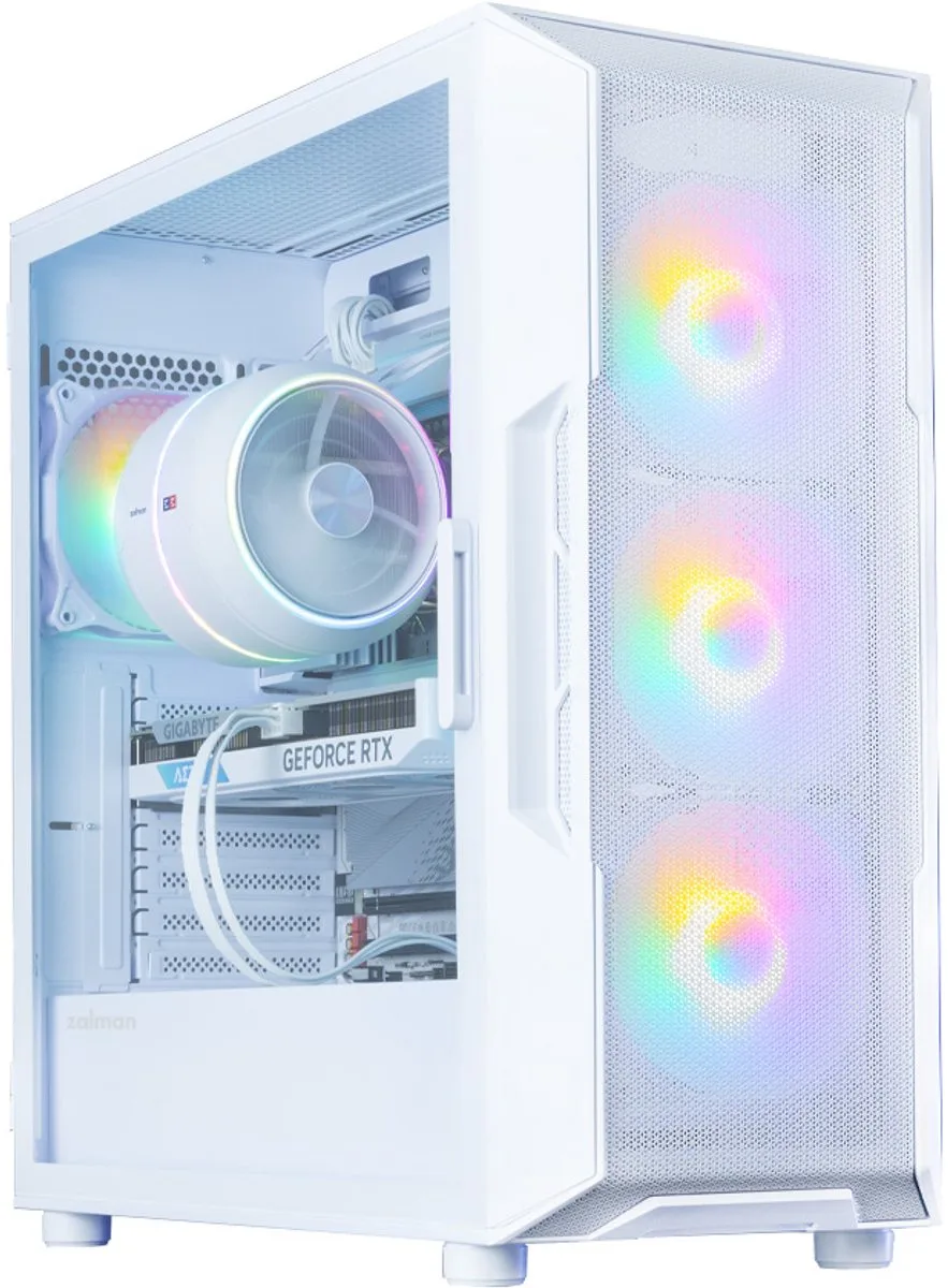 i3 Neo V2 – Mid tower pc-behuizing – rgb ventilatoren fra Zalman, Hvid – cover