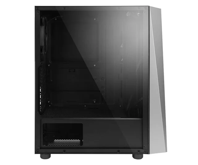 s4 Plus - midi tower case - incl. 2 ventilatoren - volledig acryl zijpaneel