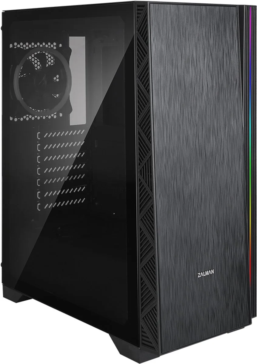 Z3 Neo Midi-Tower - gehard glas - USB 2.0 van Zalman, Zwart – cover