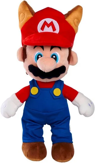 Super Mario Pluche - Raccoon Mario (30cm) van Simba Toys – cover 2 van 2